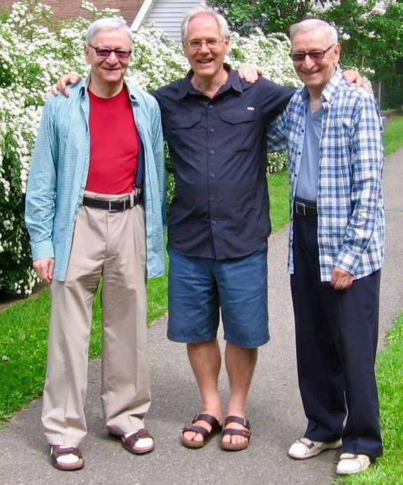The author, Jacques Gauthier, between Fathers Guy and Armand Girard, 29th of May 2016